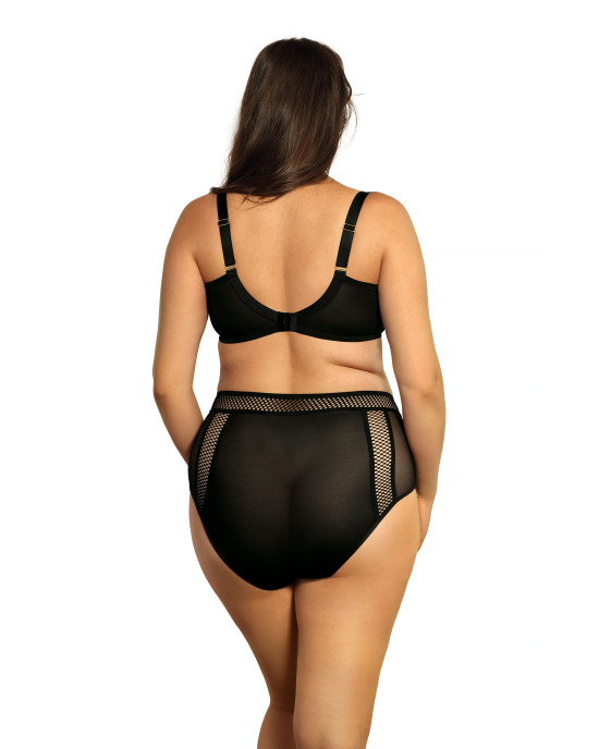 Σουτιέν Ewa Bien B171 balconette σε μαύρο για μεγάλο στήθος με ενισχυμένη στήριξη